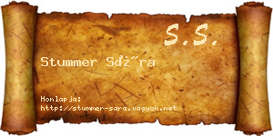Stummer Sára névjegykártya