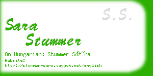 sara stummer business card